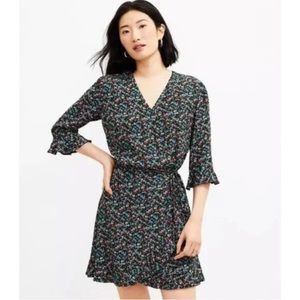 LOFT Floral ruffle trim skort dress size XL
